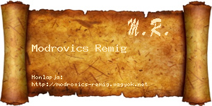 Modrovics Remig névjegykártya